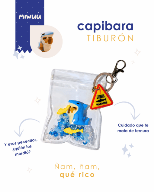 LLavero de Capibara Tiburón - Imagen 2